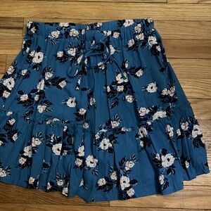Cotton on blue floral tier skirt